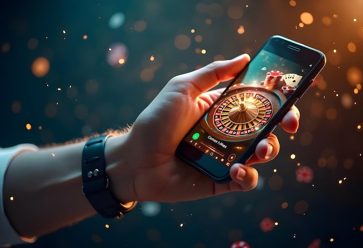 Pengguna Indonesia membaca menu hiburan mobile